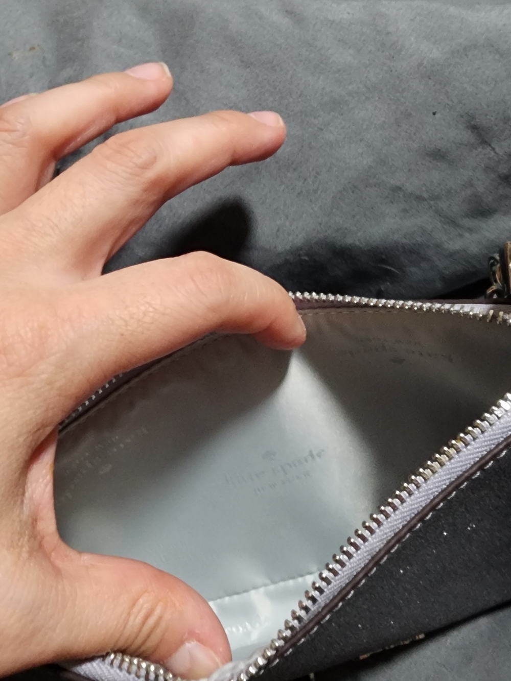 Kate Spade Gray Leather Womans Crossbody Pouch